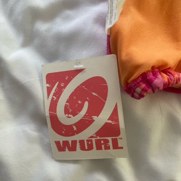 Nwt Wurl bathing suit top X-Large colors pink, orange & white - Picture 5 of 5